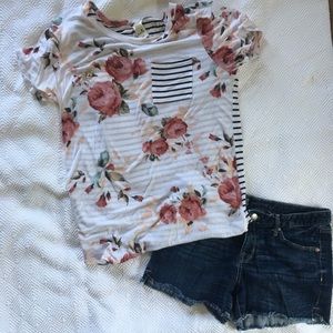 Brenda’s Floral and Striped Tee